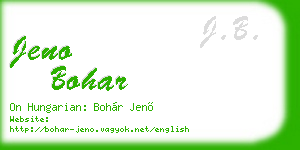 jeno bohar business card